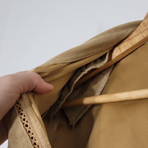 💕Vintage Dark Sand Country Chic Long Sleeve 90's Button Front Shirt Cottagecore - Picture 9 of 9